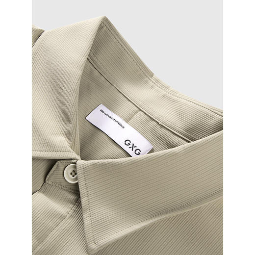 GXG男装 卡其色基础款衬衫通勤简约上装男宽松衬衣 2025春季热卖 商品图2