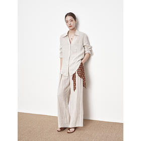 UMILAB｜风竹*静奢亚麻系列 法国雨露麻呼吸感老钱衬衫/长裤E238W