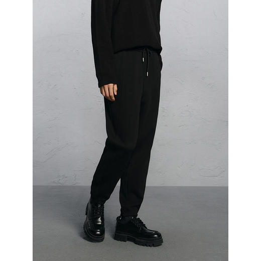 GXG男装  黑色运动裤休闲束脚裤通勤男 24年冬G24X024105 商品图2