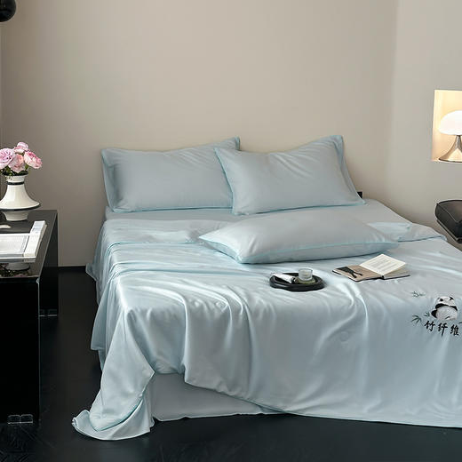 南方生活天竹刺绣蚕蛹蛋白夏被200*230cm熊猫白/冰咖/冰粉/绅士灰/冰蓝 商品图9