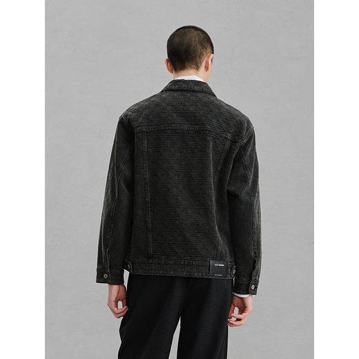 GXG男装 暗纹提花牛仔夹克通勤外套 24冬热卖G24XE84005 商品图4