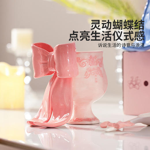 摩登主妇蝴蝶结马克杯生日礼物咖啡杯浮雕陶瓷杯子家用伴手礼水杯 商品图3