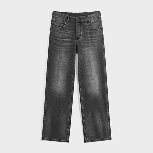 GXG男装 深灰水洗直筒牛仔裤百搭长裤 24年秋G24X053030 商品图4