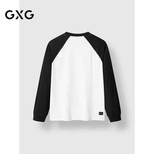 GXG男装 圆领长袖T恤撞色插肩袖长袖上衣 2025春季热卖 商品图1