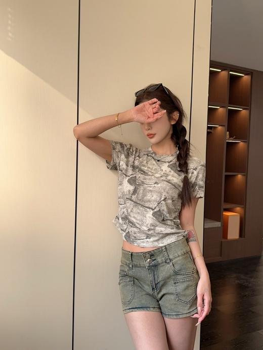 【YW】无忧购“清仓大促”美式辣妹复古重工烫钻扎染T恤 606（截单后3-5天发货) 商品图13