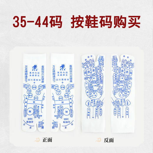 脚底按摩袜子穴位袜分码经络足疗袜养生足底图解人体反射袜保健袜 商品图3