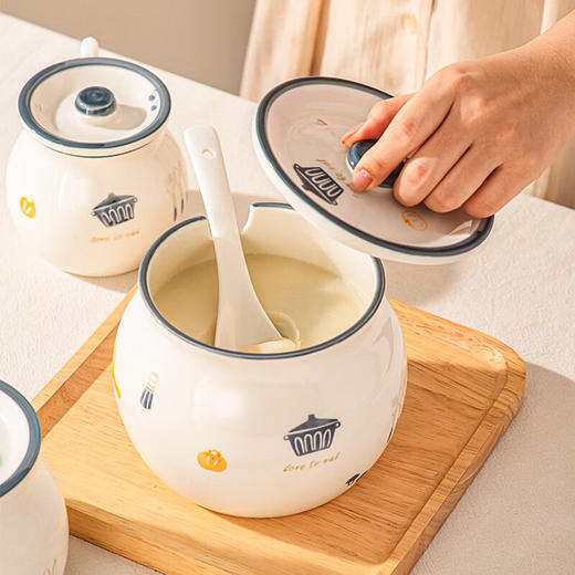 【摩登猪油罐】中式老式猪油罐家用防潮耐高温陶瓷带盖大容量密封罐大号熬猪油罐 商品图6