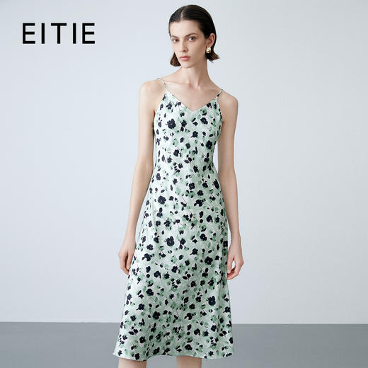 EITIE爱特爱夏季新款印花时尚气质吊带连衣裙7807528 商品图0