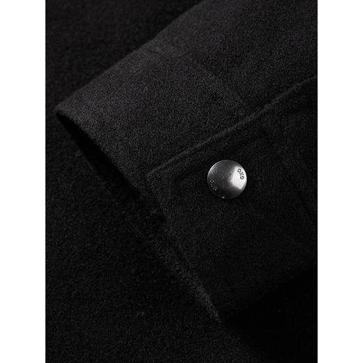 GXG男装 黑色经典廓形金属四合扣短大衣外套 2024冬季热卖 商品图4