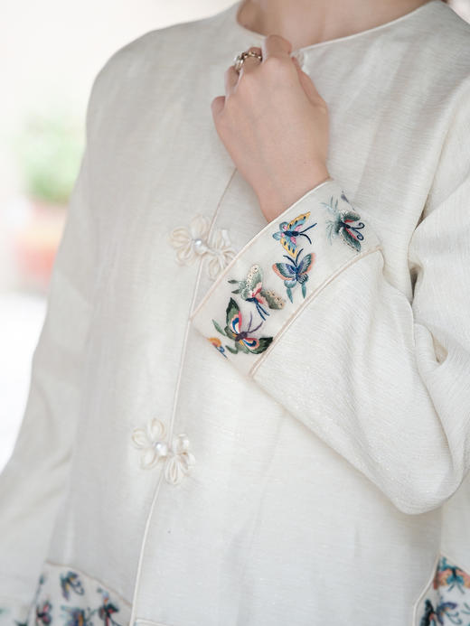 盛唐牡丹|丝麻百蝶手绣外套 商品图2