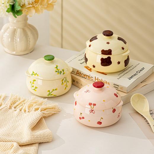 【卡通炖盅系列】陶瓷双耳隔水炖盅蒸鸡蛋羹一人份炖汤家用宝宝辅食小号瓦罐燕窝盅 商品图1