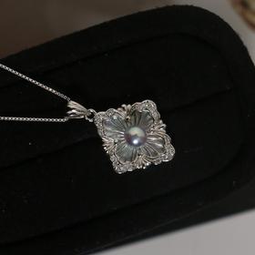 【甄珠贝】海水akoya真多麻色4-5mm  ji强光基本无暇 精致复古吊坠