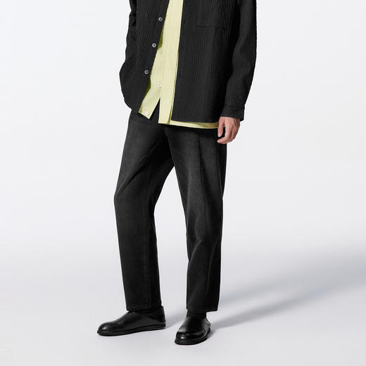 GXG男装   深灰水洗直筒锥形牛仔裤长裤 24年秋G24X053039 商品图4