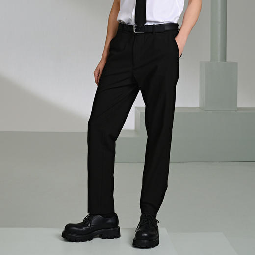 GXG男装 黑色小脚西裤柔软轻薄休闲裤 24年夏G24X022003 商品图2