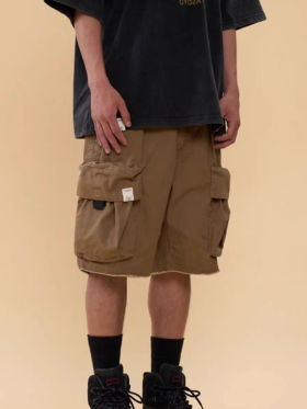 GYOZA PASTA/GP25W-C041/宽松五分休闲大兜工装短裤男