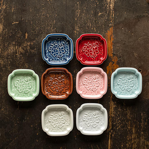 【四方山茶花小蝶】禅意茶点盘中式复古陶瓷果盘家用客厅零食盘糖果盘水果盘干果盘 商品图7