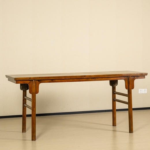 清	黄花梨夹头榫刀牙板独板平头案 商品图1