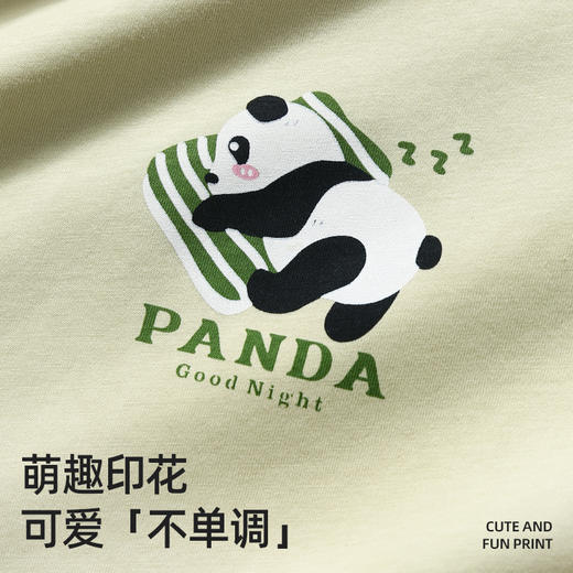 芬腾睡衣新款女纯棉夏季薄款短袖七分裤套装圆领套头可爱家居服 商品图2