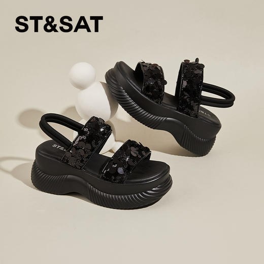 【7CM增高】星期六时尚百搭亮片凉鞋SSD2115ERQ 商品图7