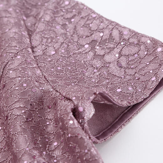 QF8C3斯尔丽25新款礼服立体蕾丝搭配A字摆假两件连衣裙 商品图7