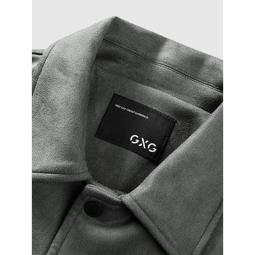 GXG男装 灰色仿麂皮毛户外口袋设计保暖夹克外套 2024冬季热卖 商品图2