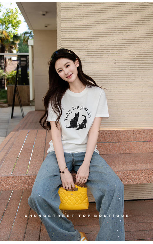 【高品质私服】【MC棉质萌宠印花宽松T恤】夏日穿着更佳洁净干爽，5A抗菌防螨功能G1423-CC【无标出货 介意慎拍】 商品图7