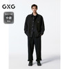 GXG男装 黑色肌理感撞色绣花长袖衬衫外套24年秋季热卖G24X033021 商品缩略图1