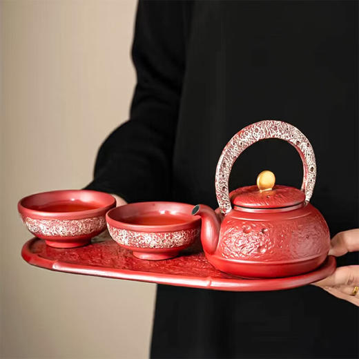 【故宫红团圆套装】文创陶瓷功夫茶具套装礼盒办公室会客高档茶壶茶杯伴手礼礼物 商品图1