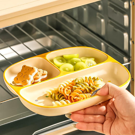 【萌萌小熊分格餐盘】新款三格陶瓷宝宝分格餐盘家用儿童分餐盘一人食减脂定量饭盘 商品图4