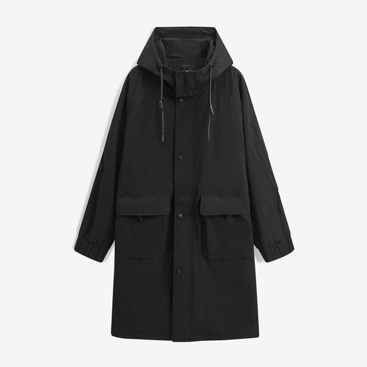 GXG男装  新年系列黑色连帽风衣  时尚休闲长款外套 春季热卖GFX10801191 商品图4