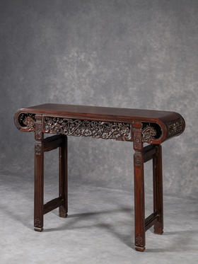 清	红木透雕梅花纹琴桌