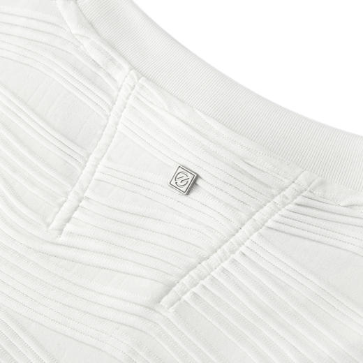 GXG男装  白色肌理提花短袖T恤 2024年夏季热卖G24X442100 商品图4