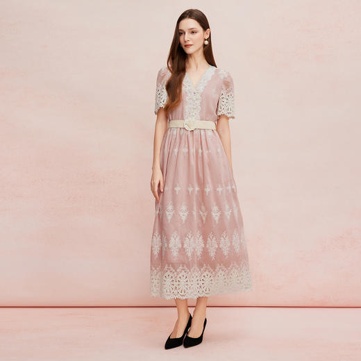 QF8C7斯尔丽25新款法式浪漫海边度假茶歇收腰放摆显瘦高雅连衣裙 商品图3