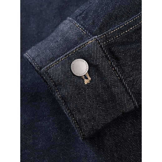 GXG男装 经典深蓝色水洗明线牛仔夹克外套 2024冬季热卖 商品图4