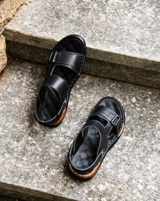 高品质品牌男士牛皮凉鞋/拖鞋，鞋面牛皮，内里亲肤，好穿不磨脚，夏天穿真舒服！ 商品图1