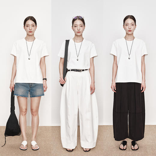 UMILAB｜简言*clean fit 瞬凉科技索罗娜棉 肩线前移短袖T恤T753M 商品图1