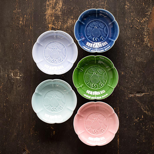 【高脚海浪六瓣盘】中式禅意茶点盘高脚点心盘家用陶瓷干果坚果托盘精致水果盘子 商品图4