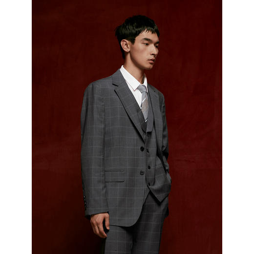 GXG男装  含羊毛格纹商务西装男士正装 24年秋G24X133014 商品图4