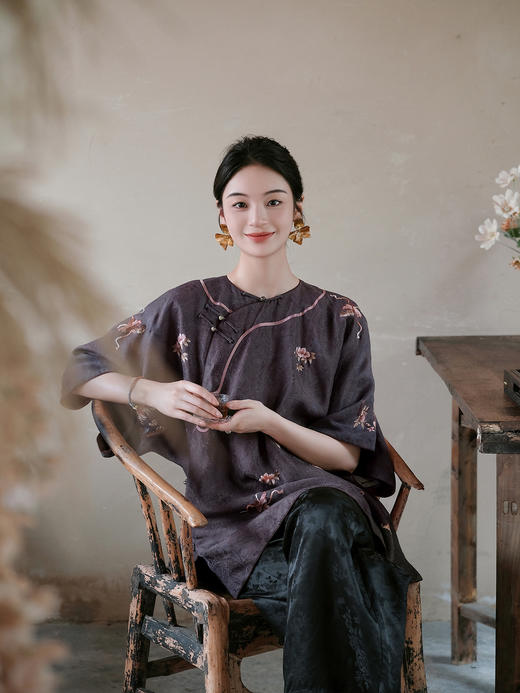 暂不上架/ 盛唐牡丹盛奢系列| 限量款| 高货-对襟如意满绣上衣 商品图1