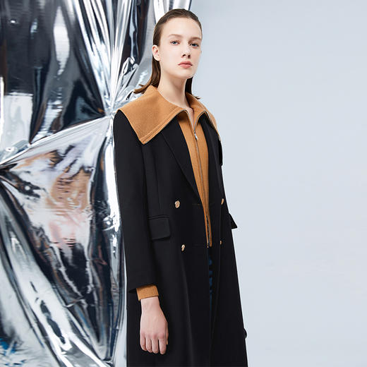 EITIE爱特爱冬季新款气质翻领中长款大衣外套7614319 商品图8