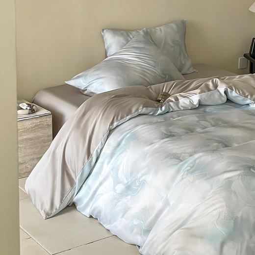 自然醒60支进口莱赛尔兰精天丝数码印花暗合简约款四件套HS 商品图0