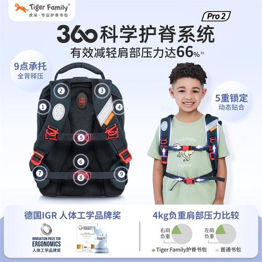 tigerfamily虎米 1-5年级护脊减负 书包小学生儿童女孩新款男童背包灵巧 商品图1