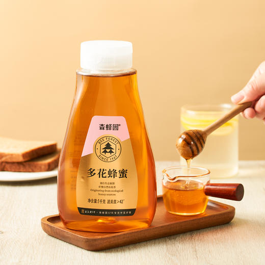 上海森蜂园多花蜂蜜1kg（三角瓶） 商品图1
