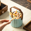【直把竖纹提篮】陶瓷复古手提果盘家用零食糖果盒精致高端轻奢坚果水果篮点心盘子 商品缩略图6