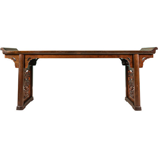 清	红木一块玉透雕灵芝纹大翘头案 商品图5