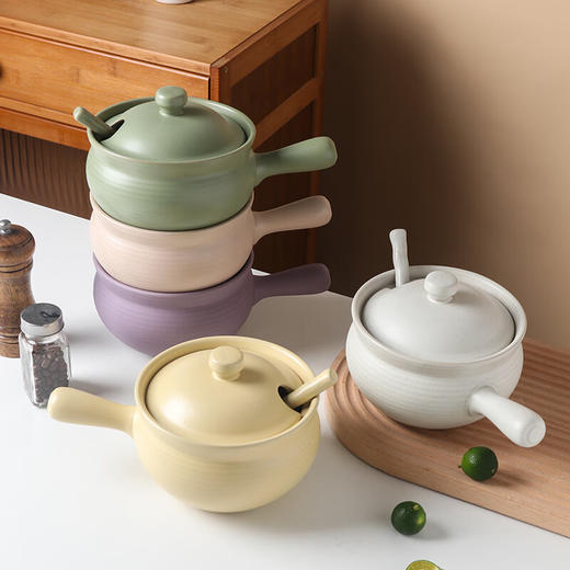 【哑光猪油罐】家用厨房陶瓷猪油罐辣椒油辣子罐大容量调料罐带盖储物罐 商品图3