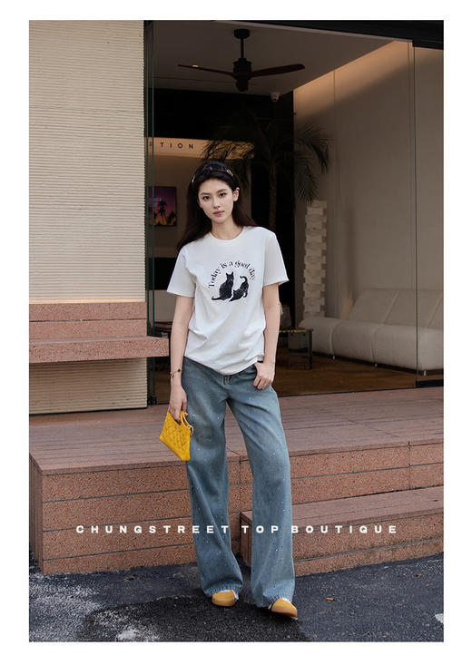 【高品质私服】【MC棉质萌宠印花宽松T恤】夏日穿着更佳洁净干爽，5A抗菌防螨功能G1423-CC【无标出货 介意慎拍】 商品图5