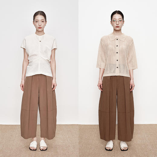 UMILAB｜侘寂*松弛天花板 梨形必入莱赛尔半松紧九分凉凉裤P1267M 商品图3