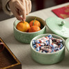 【陶瓷带盖果篮】中式陶瓷带盖干果收纳盒茶室糖果零食茶点盘可叠加家用客厅点心盒 商品缩略图9