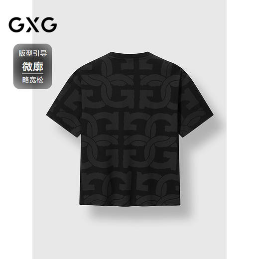 GXG男装 圆领T恤暗满印上衣短袖针织 2025夏季热卖 商品图1